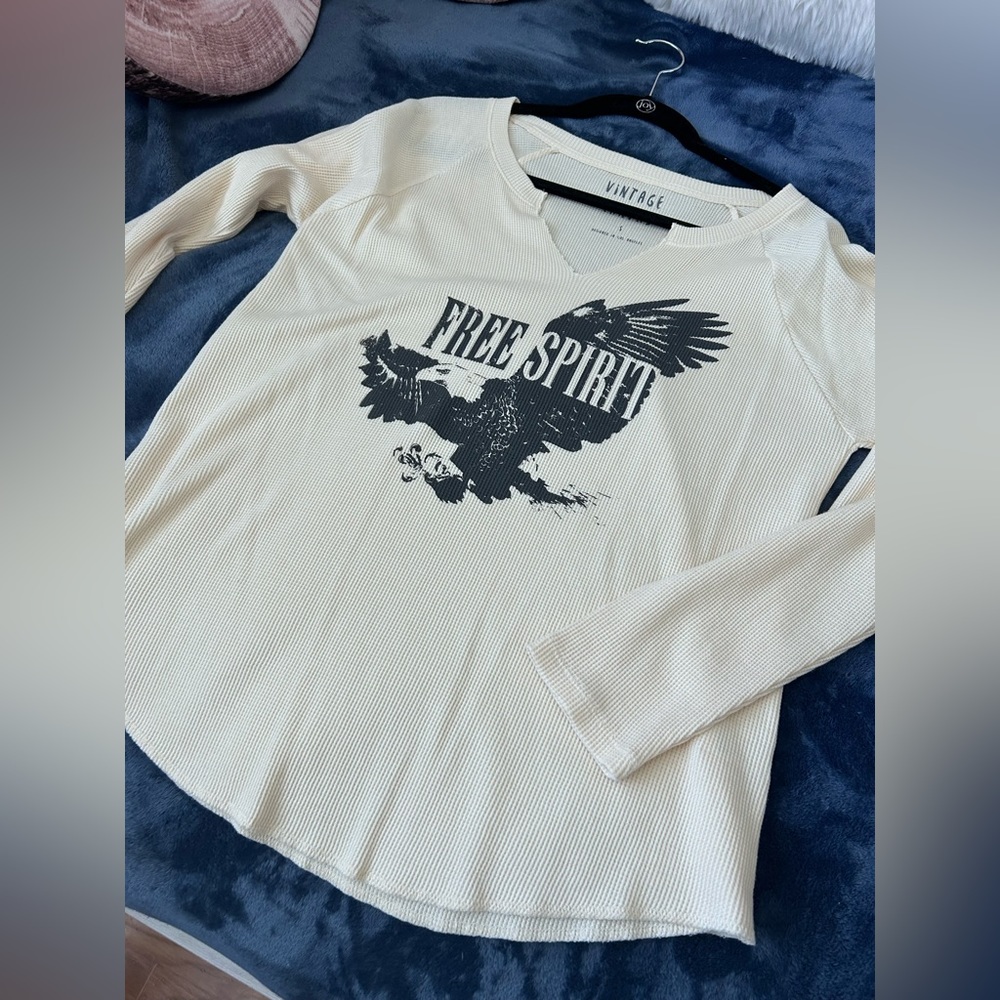 Long sleeve oversized Vintage Canvas waffle shirt